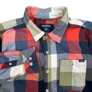 Chubbies Plaid Flannel Shirt Men's Medium Button Up Long Sleeve Cotton Blend